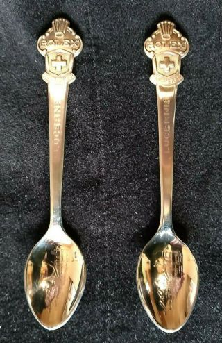 2 Rolex Lucerne Bucherer of Switzerland Souvenir Spoons 2