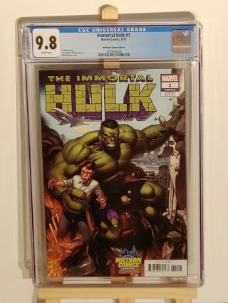 Immortal Hulk 1 Cgc 9.  8 Dale Keown Midtown Comics Exclusive Variant Cover