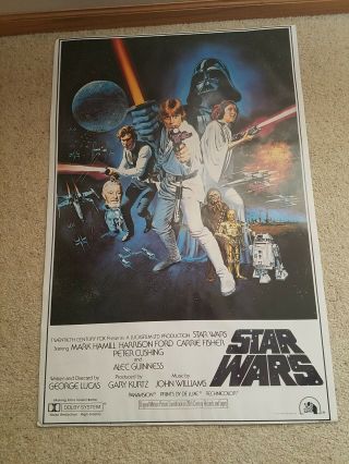 Vintage Star Wars Movie Poster 1977 36 Inches By 24 Inches