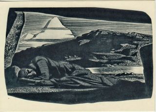 1960 Art Us Engraving Northern Night By Rockwell Kent Rare Old Russian Postcard