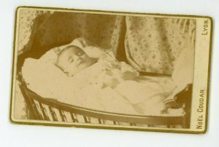 Post Mortem Baby Child.  Antique Carte De Visite Photo Cdv Lyon France Coudan