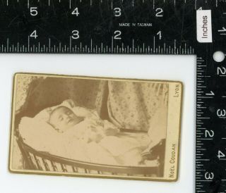 Post Mortem Baby child.  Antique carte de visite photo CDV Lyon France Coudan 2