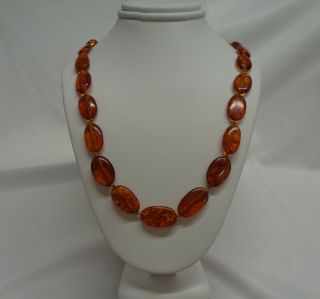 Vintage Amber Necklace 375 (9ct) Gold Clasp - Length 22 " (56.  5 Cm) - 15.  8 Grams