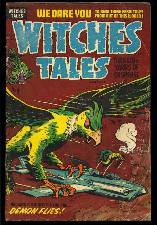 Witches Tales 28 Pre - Code Horror Golden Age Harvey Comic 1954 Gd,