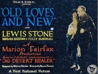 Magic Lantern Glass Slide - Lewis Stone In " Old Loves And " Movie
