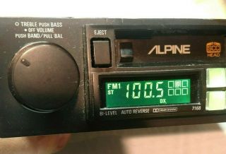 Vintage Alpine 7168 Cassette Deck Shaft Car Stereo Radio 2