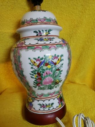 vintage famille porcelain vase ginger jar lamp 2