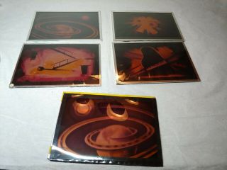 Magic Lantern 5 Glass Slides Large Format 5 X 7 Projected Stage Backgrounds