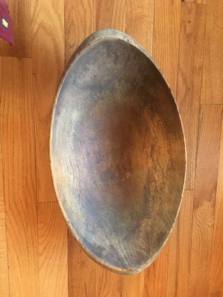 Vintage Huge Wooden Bowl Primitive Antique 22 1/2 Inches 19th Century