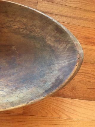 Vintage Huge Wooden Bowl Primitive Antique 22 1/2 Inches 19th Century 3