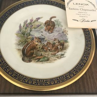 Lenox Boehm Eastern Chipmunks Annual Collector Plate Woodland Wildlife