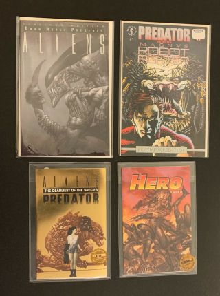 Aliens & Predator Promos/rare • 1990s Dark Horse • 4 Books • Platinum Variants,