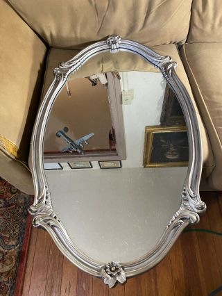 Silver Tone Framed Wall Mirror - 21.  25 " W X 34.  5 " L X 1.  25 " D
