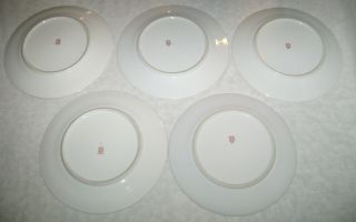 Set of 5 Antique Noritake Porcelain Plates Hand Painted Tree in Meadow Pattern 3