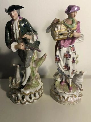Antique 19th Century French Porcelain Hand Painted Figurines Matrimony & Liberty