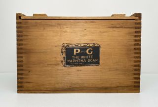 Vintage Proctor & Gamble P & G THE WHITE NAPHTHA SOAP Wooden Crate 3