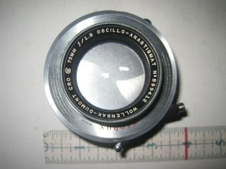 Vintage Alphax Wollensak Shutter Lens 75mm F/1.  9 Dumont Cro Oscillo Anastigmat
