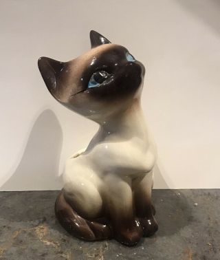 Vintage Siamese Cat Ceramic Planter 1950 
