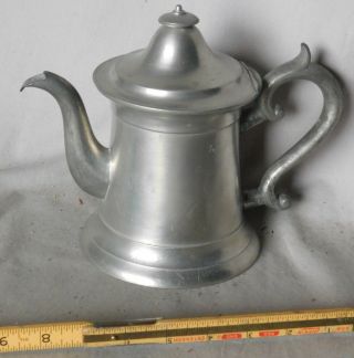 Antique Pewter Teapot Rufus Dunham Westbrook Maine C 1850 Lighthouse Form Coffee
