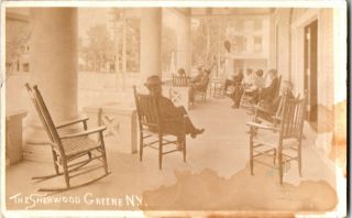 S21.  2099 Vintage Rppc Postcard The Sherwood Greene,  Ny 1915
