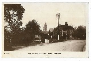 Middlesex Hendon The Forge Station Road 1912 Real Photo Vintage Postcard 15.  12