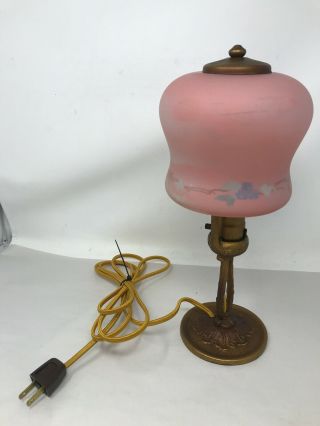 Vintage Aladdin Table Lamp No.  168 Cast Iron Electric W/original Shade