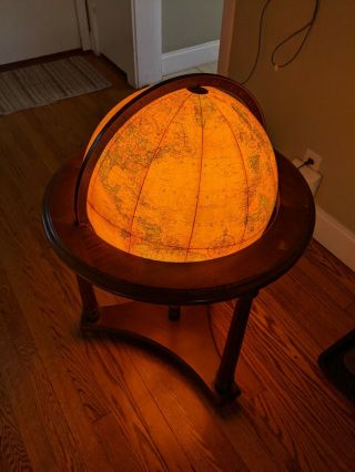 Vintage Replogle Comprehensive 16 " Floor Globe Illuminated.