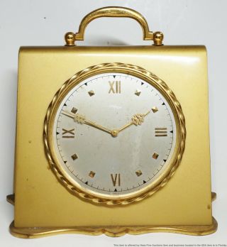 Vintage Imhof Swiss Purse Form Desk Mantel Clock 15 Jewels
