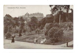 Vintage Postcard Cwmdonkin Park,  Swansea.  Skeleton Cancel Dartmouth 1929