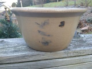 Antique Decorated Stoneware Crock Bowl