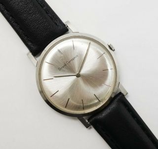 Vintage Swiss Girard - Perregaux Mcm Stainless Steel Mens 17j Wristwatch