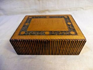 Vintage Wood Trinket Box Made In Poland