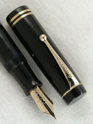 Vintage 1930s Classic Black & Gold Parker Duofold Senior Fountain Pen Restored