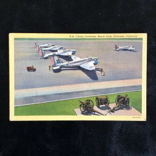 Vintage Wwii March Field B - 17 Flying Fortresses Postcard