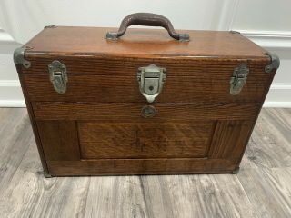 Vintage Union Co. ,  Oak 7 Drawer Machinist Tool Box