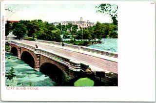 Vintage 1900s Niagara Falls,  York Pmc Postcard " Goat Island Bridge "