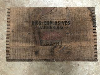 Vintage Wooden Crate Dupont Explosives Gelatin Wood Box 60 3
