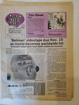 (10) 1989 Issues Of The Comic Buyer 