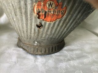 Antique Hand Dipper Coal Bucket Wheeling,  WV Corroporting Company 19”x10” 2