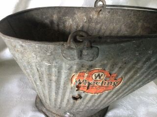 Antique Hand Dipper Coal Bucket Wheeling,  WV Corroporting Company 19”x10” 3