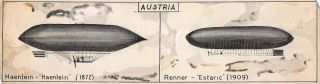 Vintage Haenlein Estaric Austria Zeppelin Blimp Dirigible Airship 14x4 "
