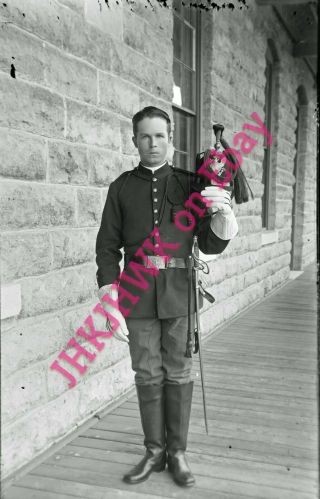 4 " X6 " Glass Negative Over 100 Years Old - Soldier In Full Dress Uniform - Mp15