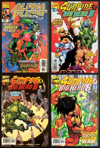 Alpha Flight 17 & Sunfire & Big Hero Six 1 - 3 1st Big Hero 6 Marvel 1998