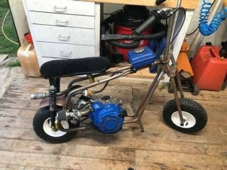 Vintage Mini Bike Frame Complete With Engine And Upgrades