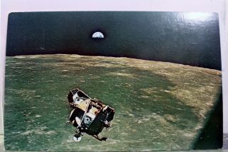 Neil Armstrong Edwin Buzz Aldrin Lunar Module Postcard Old Vintage Card View Pc