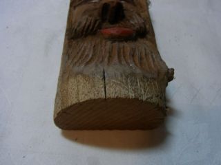 Vintage German Black Forest Carved Wood Wall Ornament Gnome Face I 3