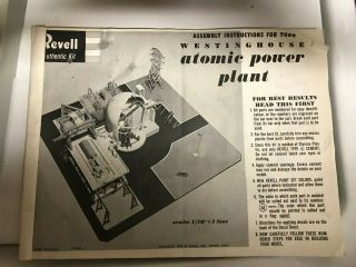 Vintage 1959 Revell Westinghouse Atomic Power Plant Built Up Restorer