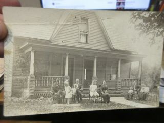 Vintage Old Ohio Postcard Cardington Real Photo Picture House Double Family Home