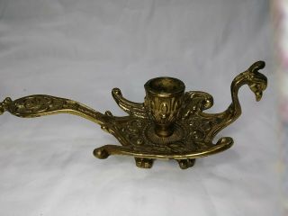 Vintage Brass India Peacock Candle Holder
