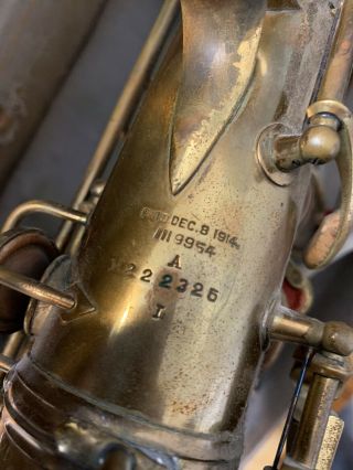 Vintage Antique Alto C.  G.  Conn Ltd.  Elkhart Sax Saxophone 1914 M2223325